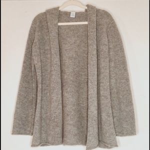 Cabi Grey Hooded Lambs Wool Cardigan